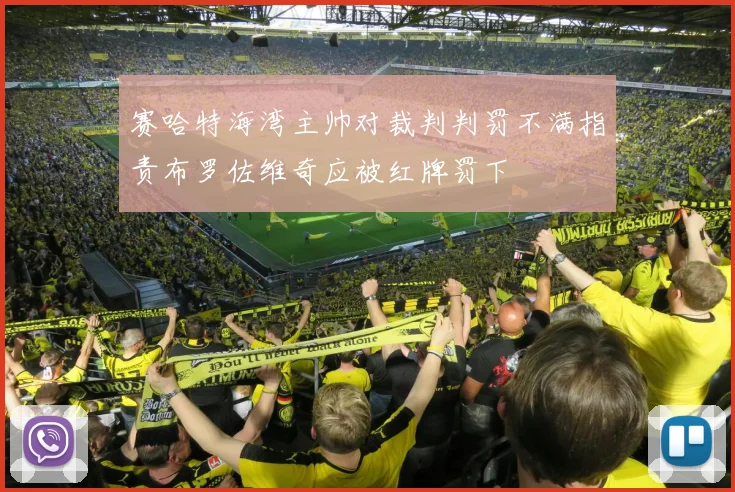 赛哈特海湾主帅对裁判判罚不满指责布罗佐维奇应被红牌罚下